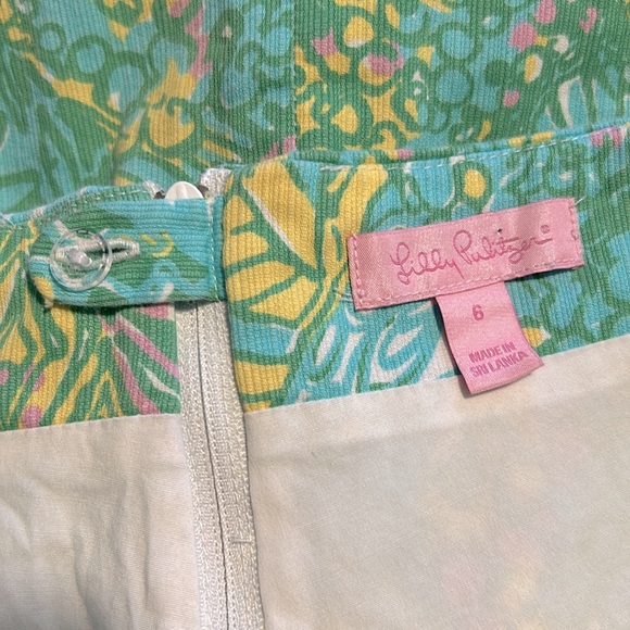 Lilly Pulitzer Aqua and Yellow Skort Women's Size 6 - Picture 4 of 5